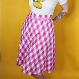 heart of haute Skirts - Harlequin Print Vintage Style Skirt heart of haute Skirts - Harlequin Print Vintage Style Skirt